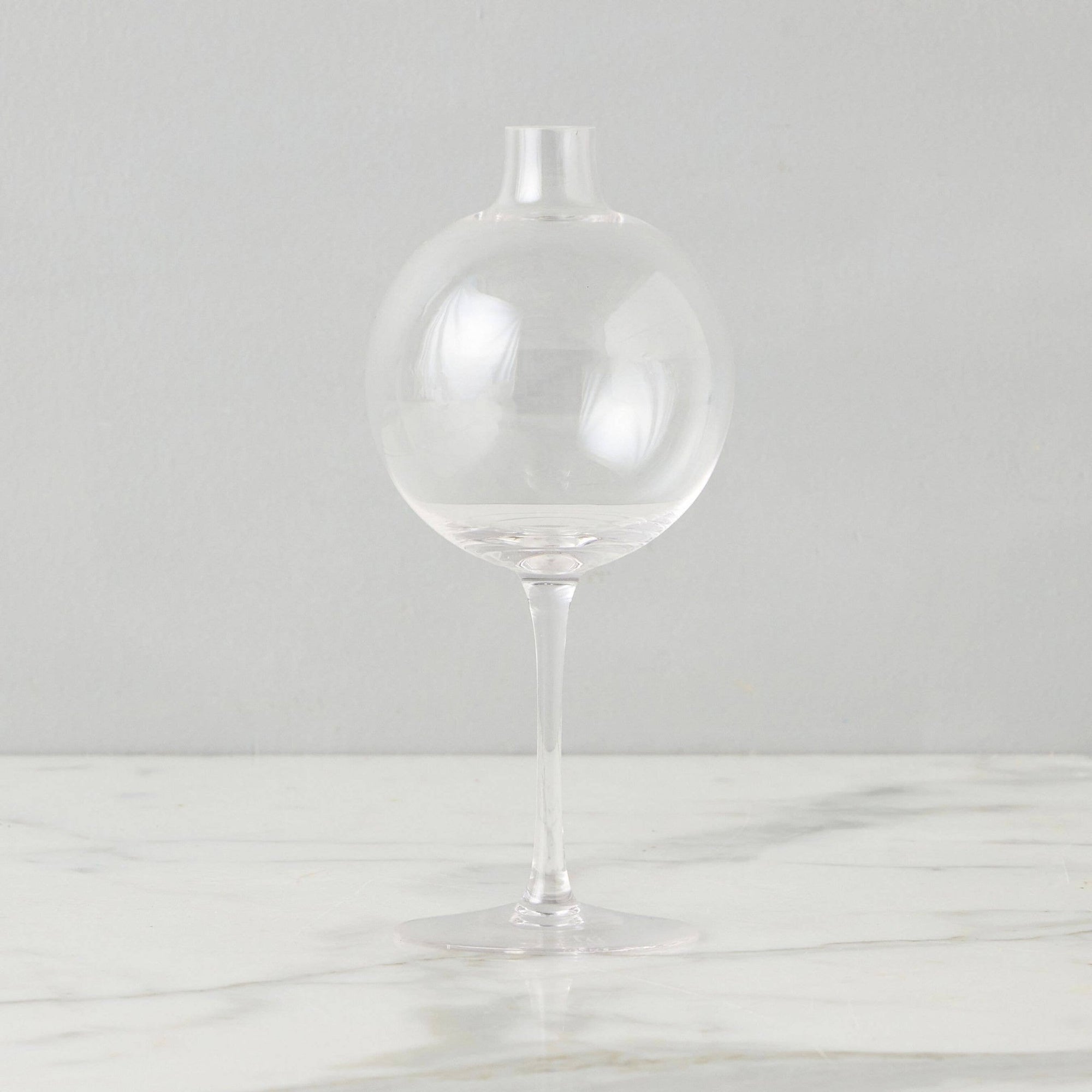Clear Wine Glass Shaped Flower Vase, Medium - Box Turtle