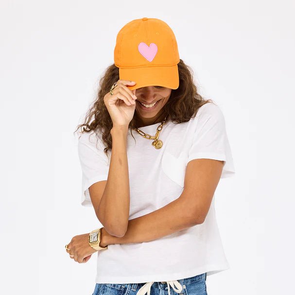 Clementine & Palm Pink Imperfect Heart Hat - Box Turtle