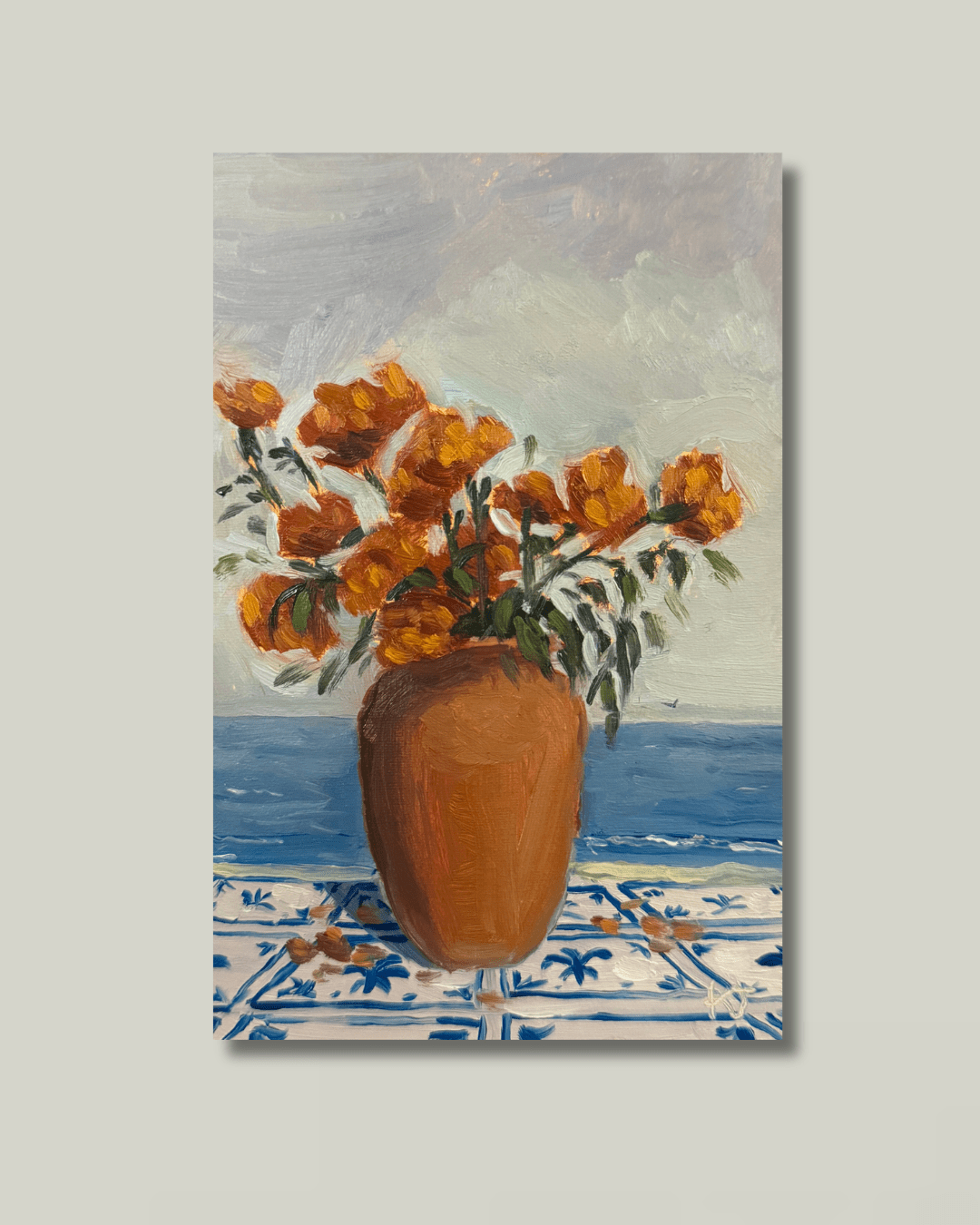 Coastal Marigolds Print - Box Turtle