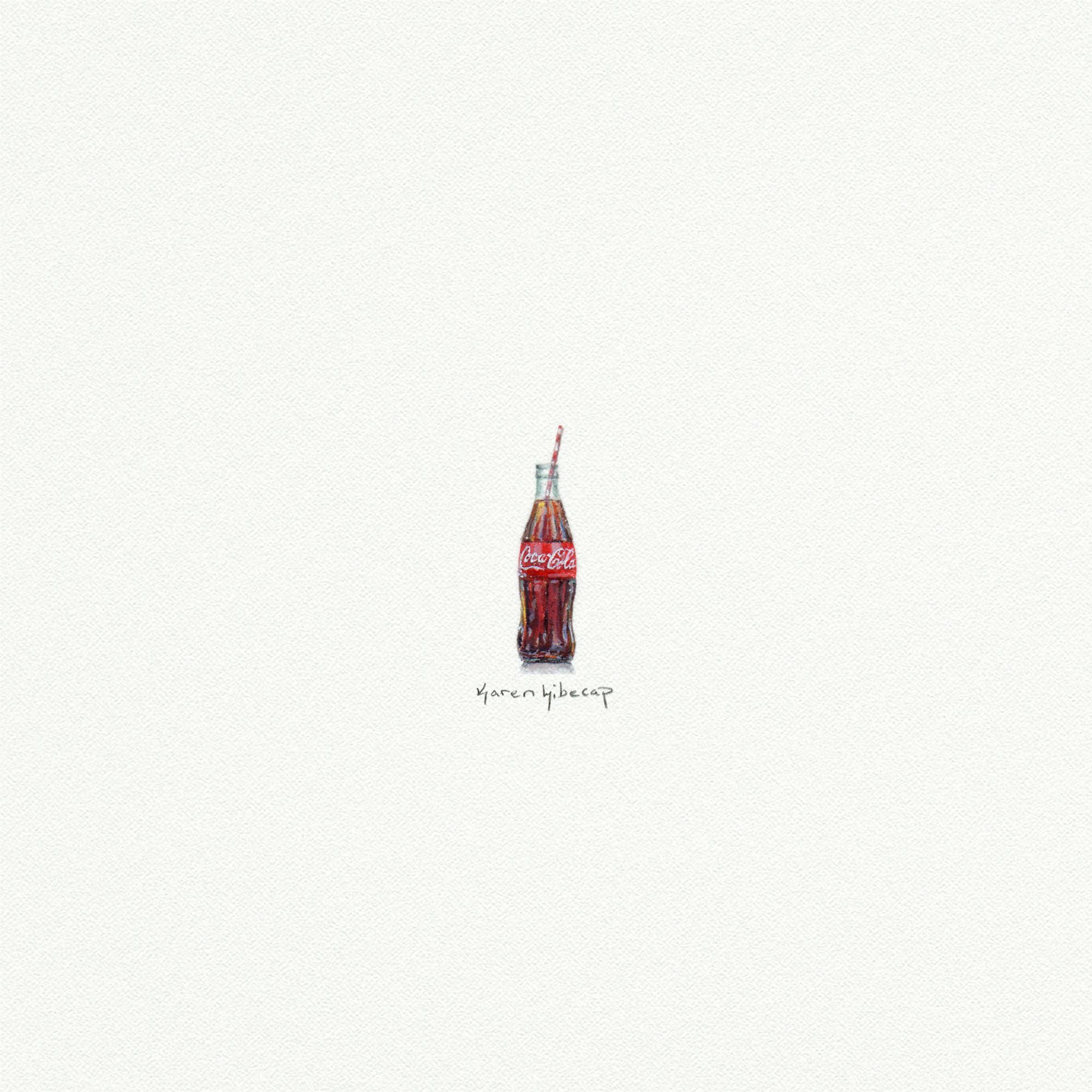 Coke Bottle Miniature Watercolor Print - Box Turtle