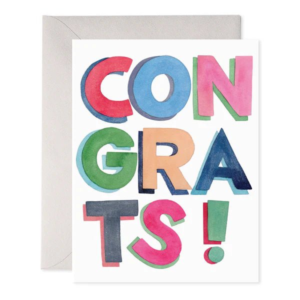 Colorful Congrats Greeting Card - Box Turtle