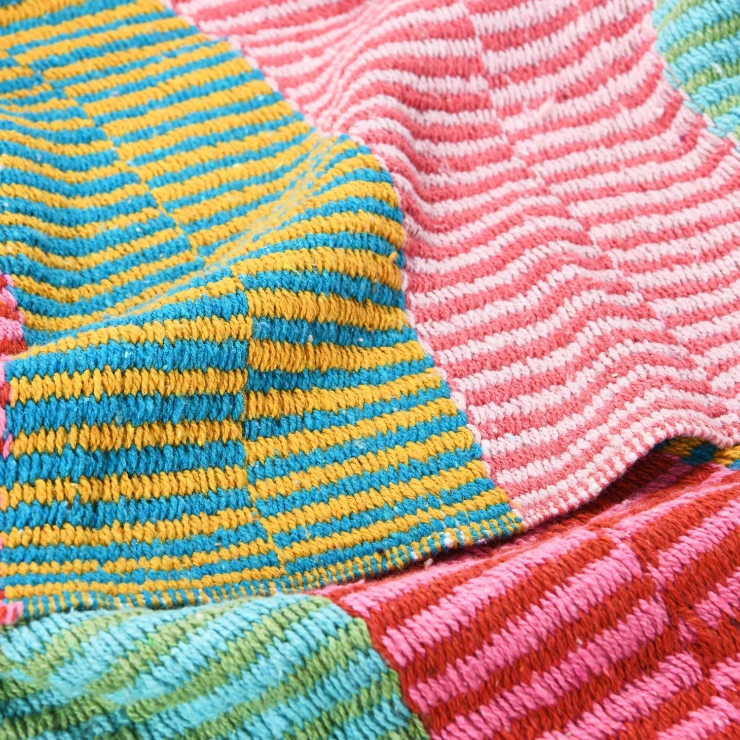 Colorful Recycled Cotton Throw - Box Turtle