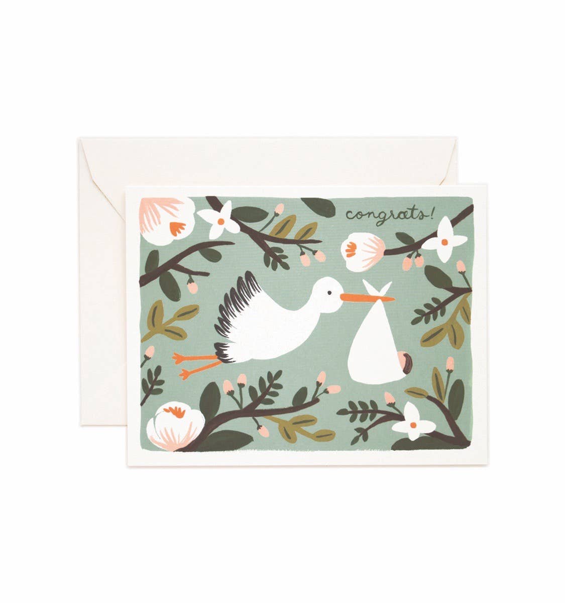Congrats Stork Card - Box Turtle