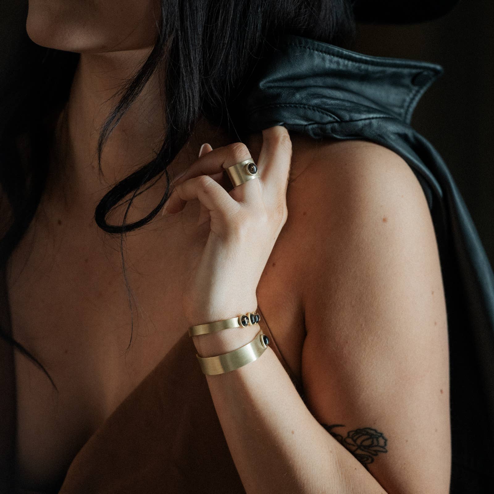 Copper Obsidian Bridger Cuff - Box Turtle