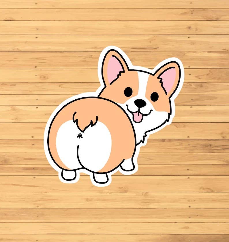 Corgi Butt Sticker - Box Turtle