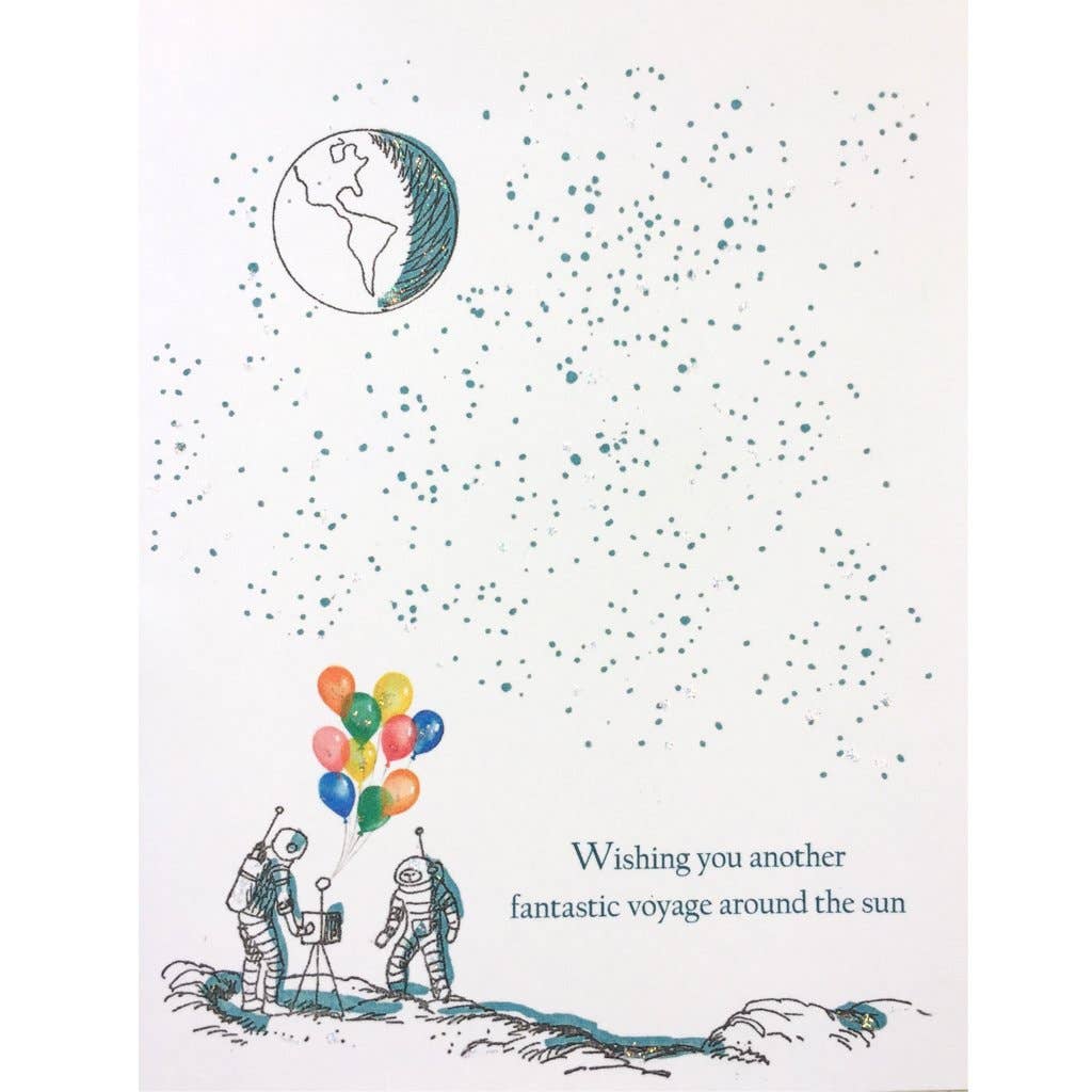 Cosmic Birthday Card - Box Turtle
