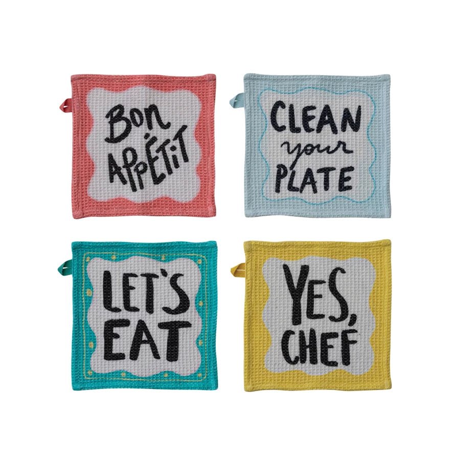 Cotton Waffle Weave Dish Cloth - Box Turtle
