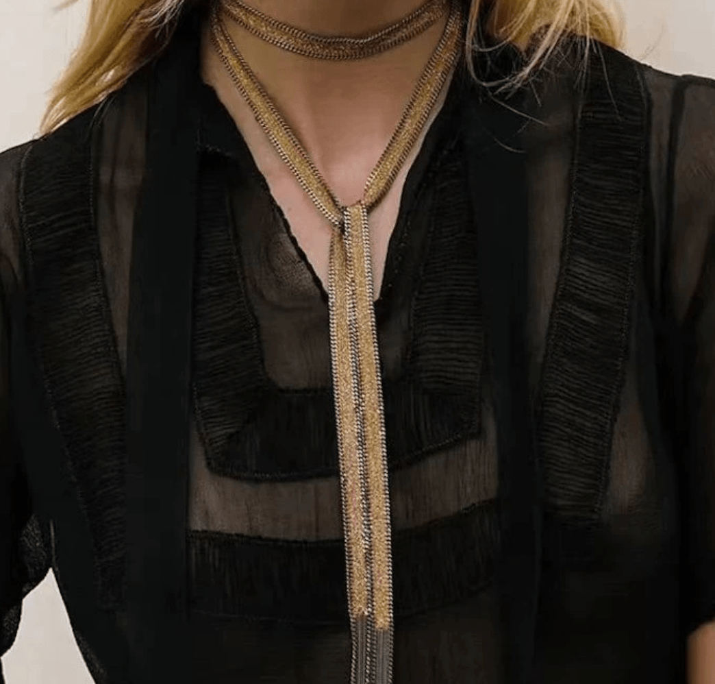 Cravet Long Ribbon Scarf Necklace - Box Turtle
