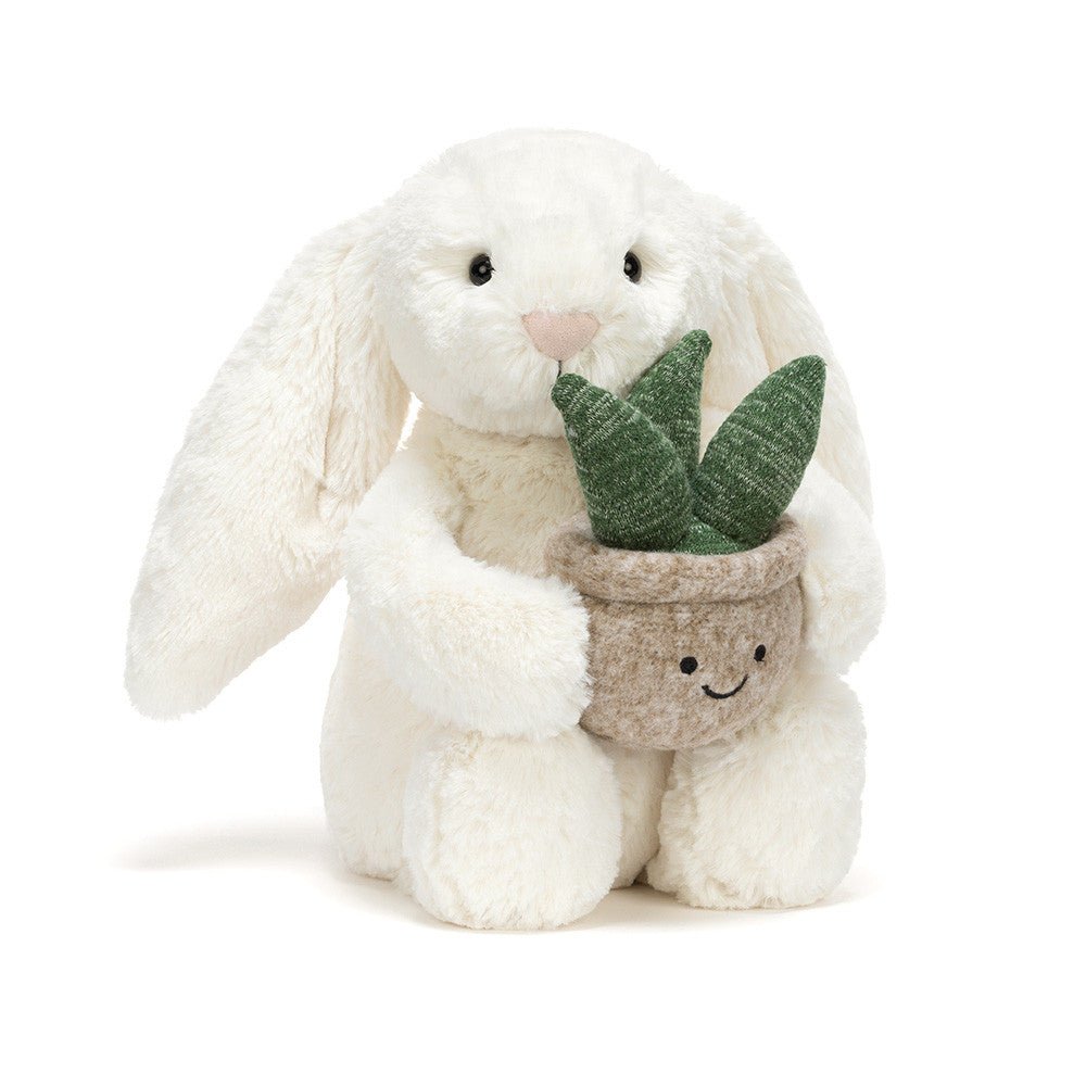 Cream Bunny with Plant - Box Turtle