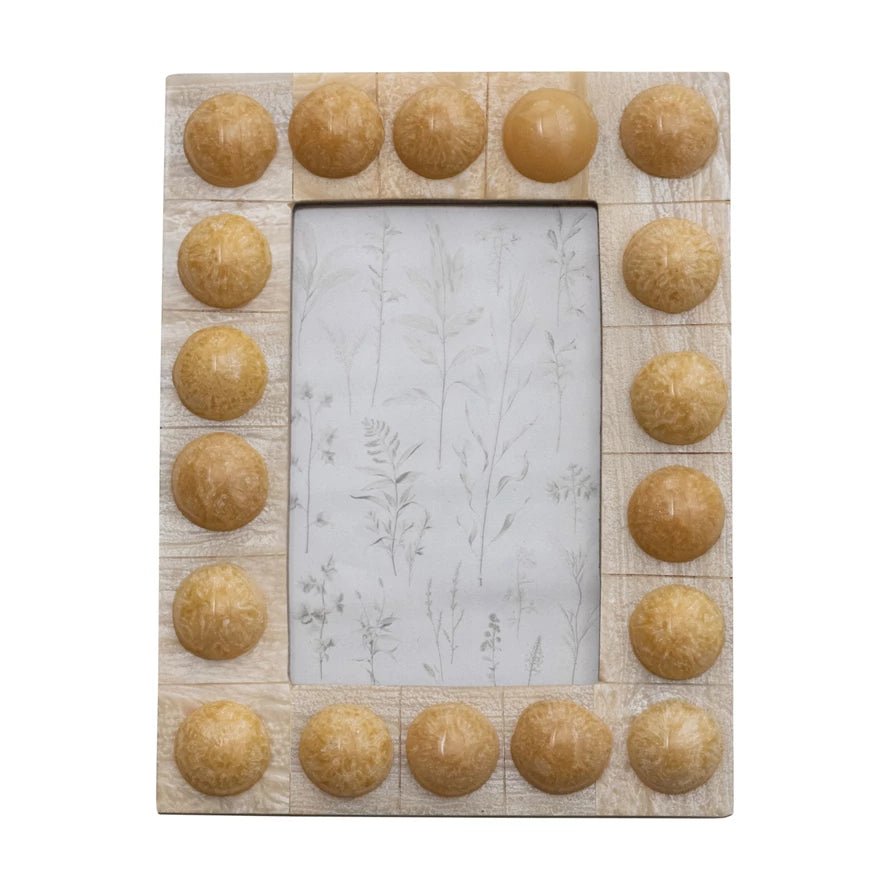 Cream Handmade Marbled Bobbin Frame - Box Turtle
