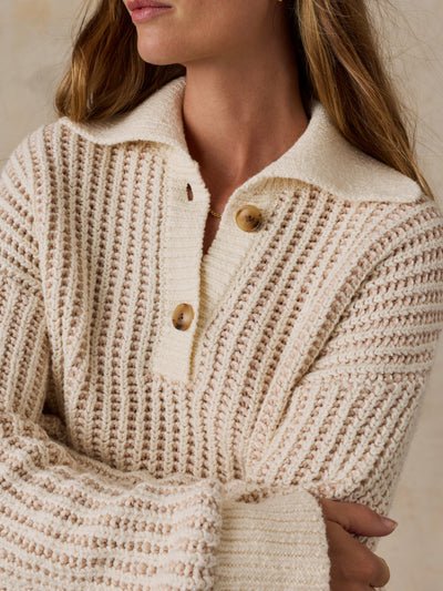 Cream Heirloom Polo Sweater - Box Turtle