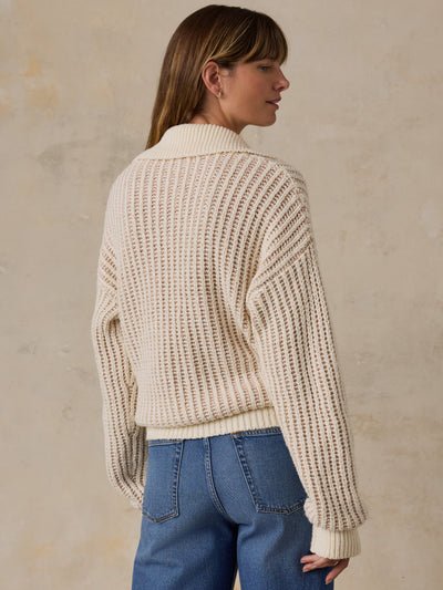 Cream Heirloom Polo Sweater - Box Turtle