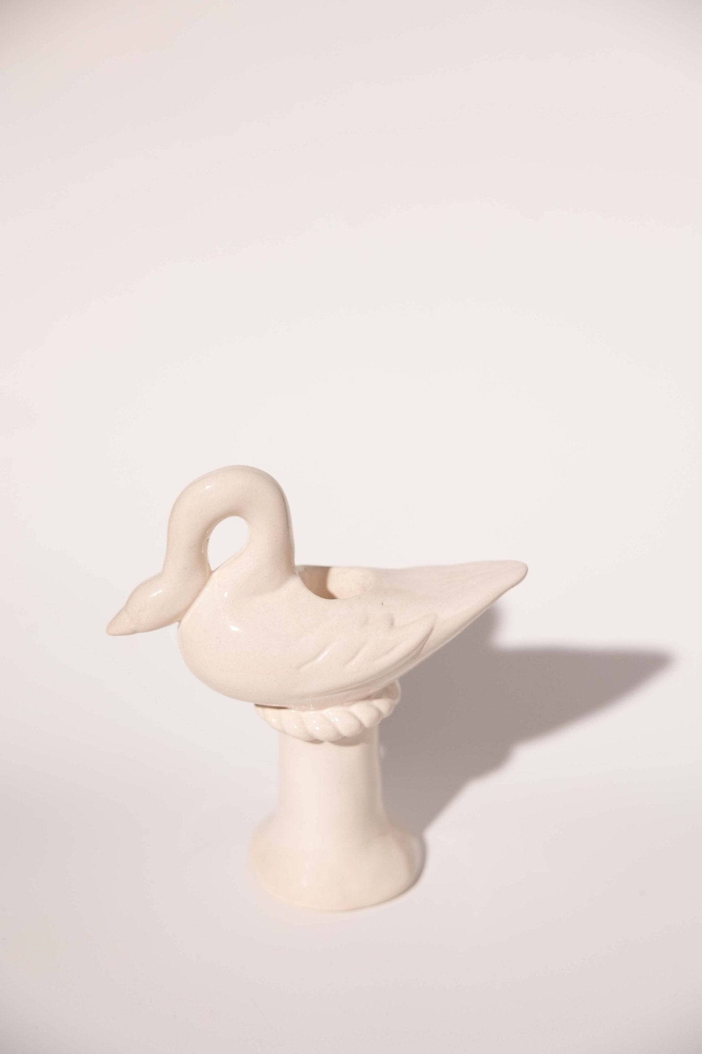 Cream Nordic Swan Candlestick Holder - Box Turtle