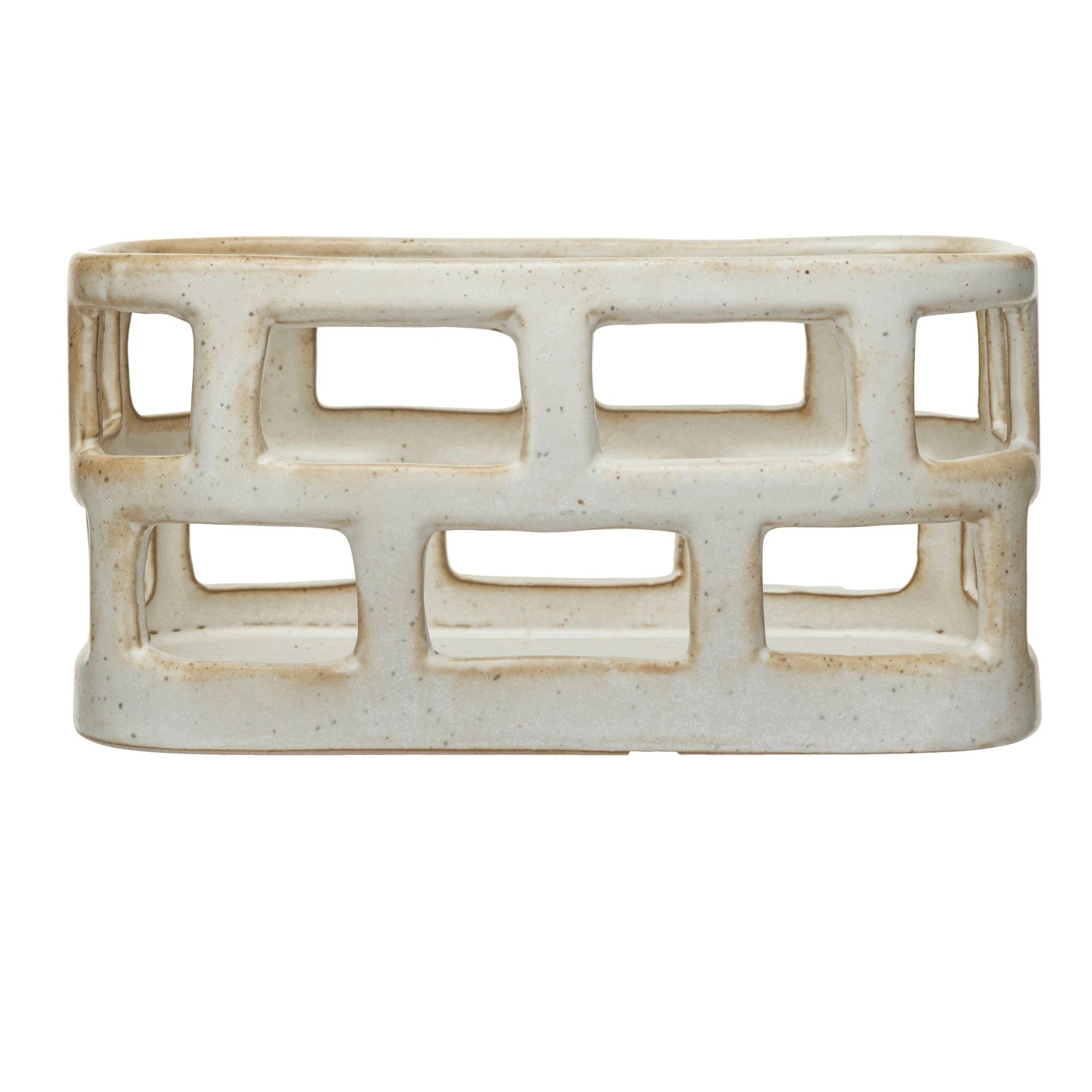 Cream Stoneware Basket - Box Turtle