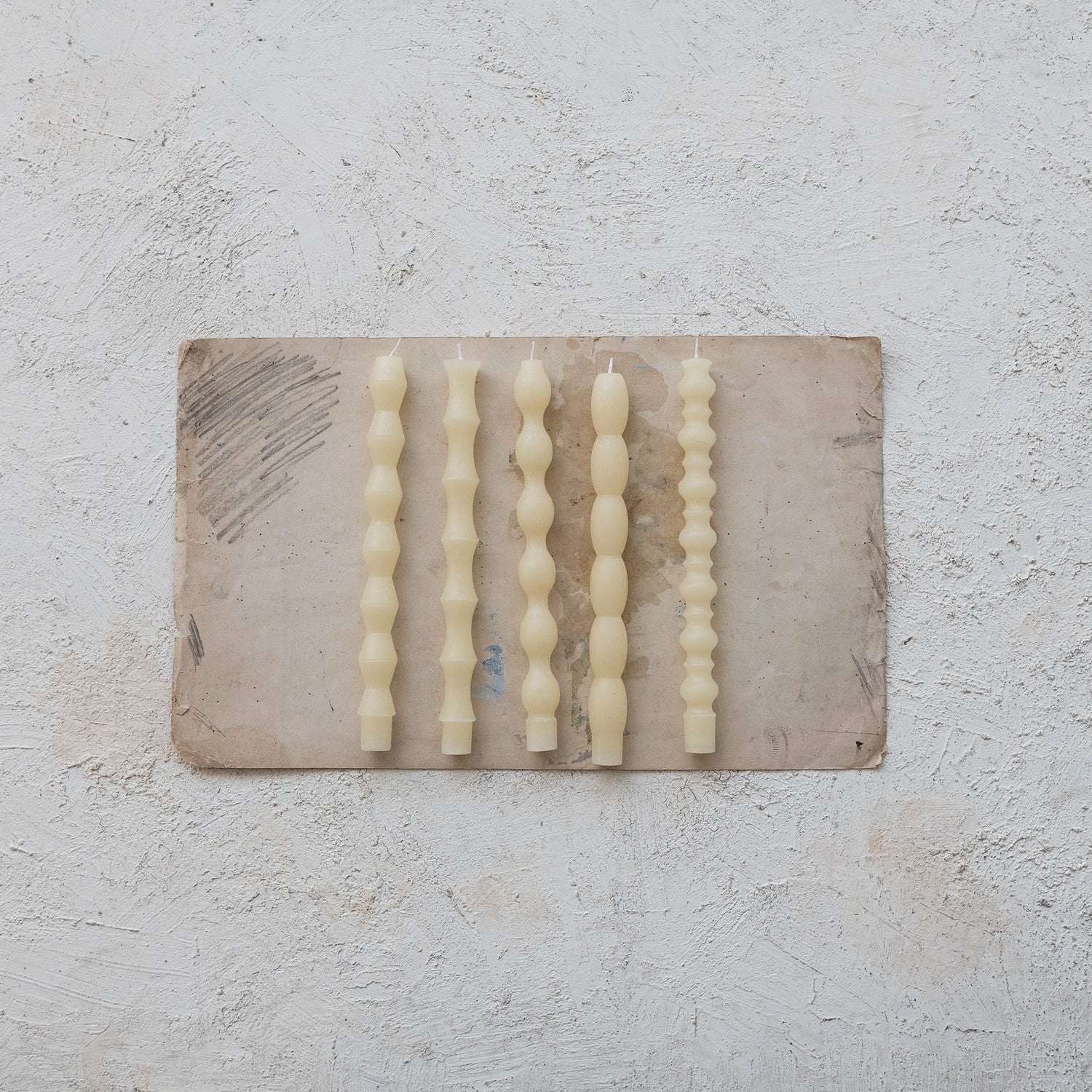 Cream Taper Candles in Box - Box Turtle