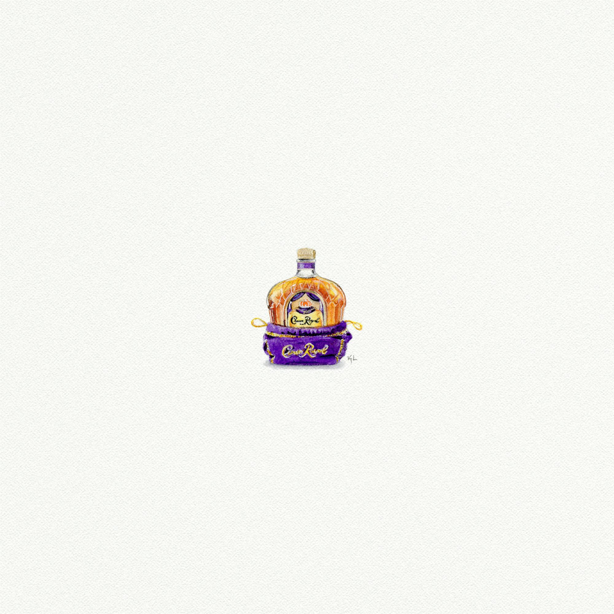 Crown Royal Miniature Watercolor Print - Box Turtle