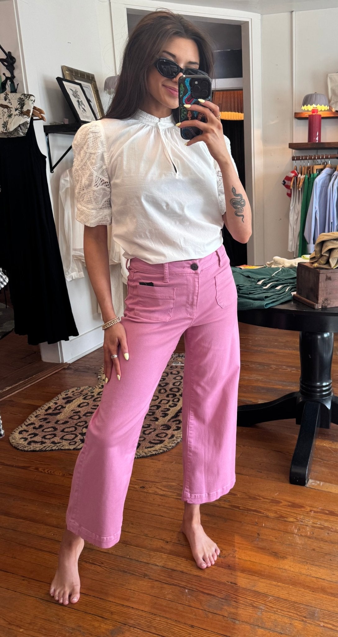 Cupcake Meg High Rise Wide Leg Jeans - Box Turtle