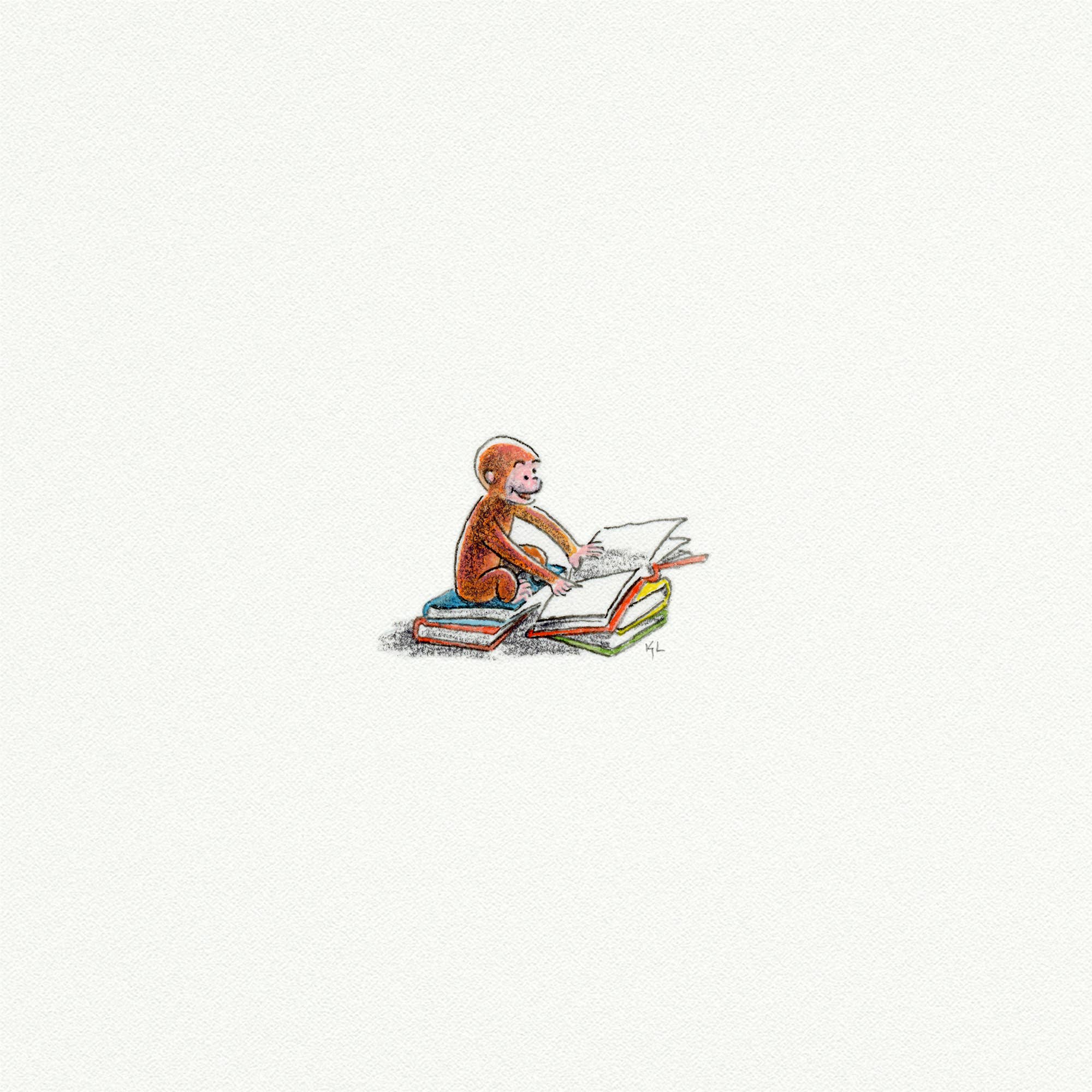 Curious George Miniature Watercolor Painting - Box Turtle