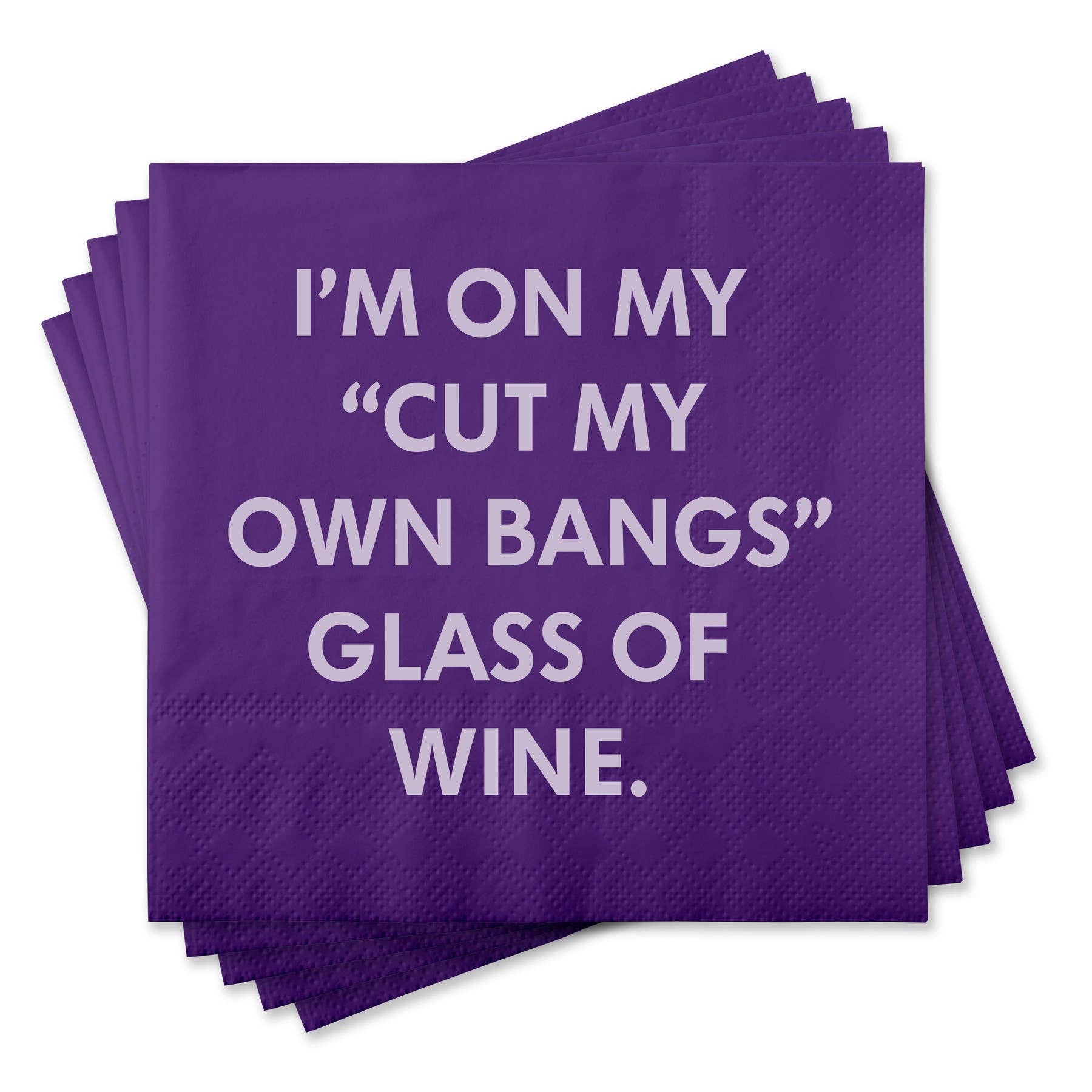Cut My Own Bangs Funny Cocktail Napkins - Box Turtle