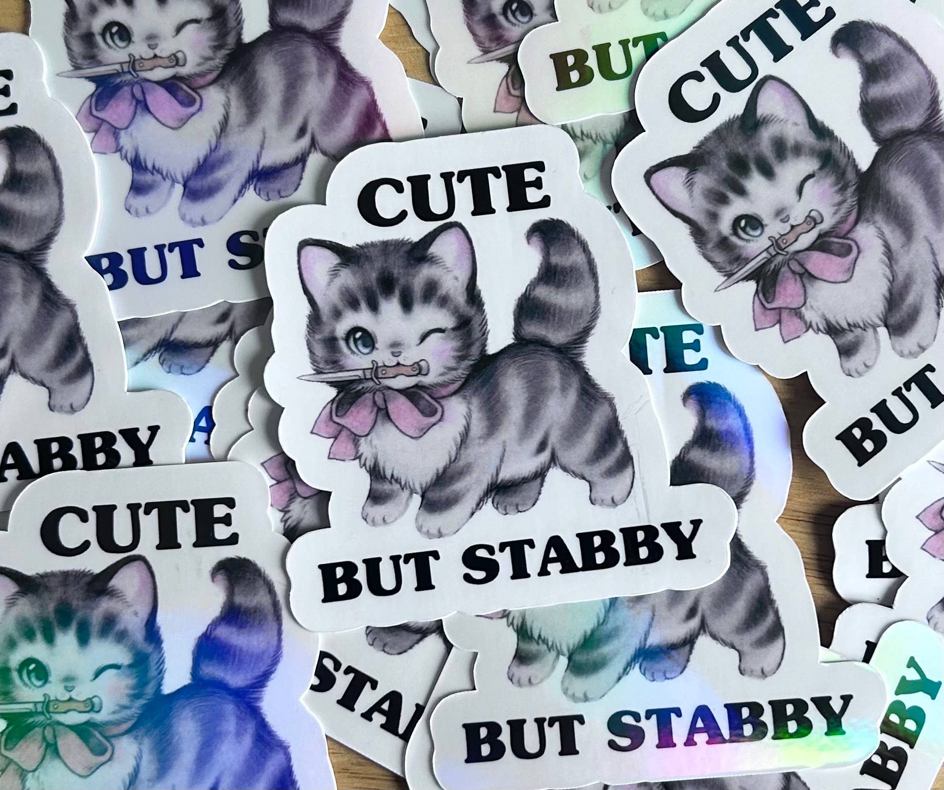 Cute But Stabby Cat Sticker - Box Turtle