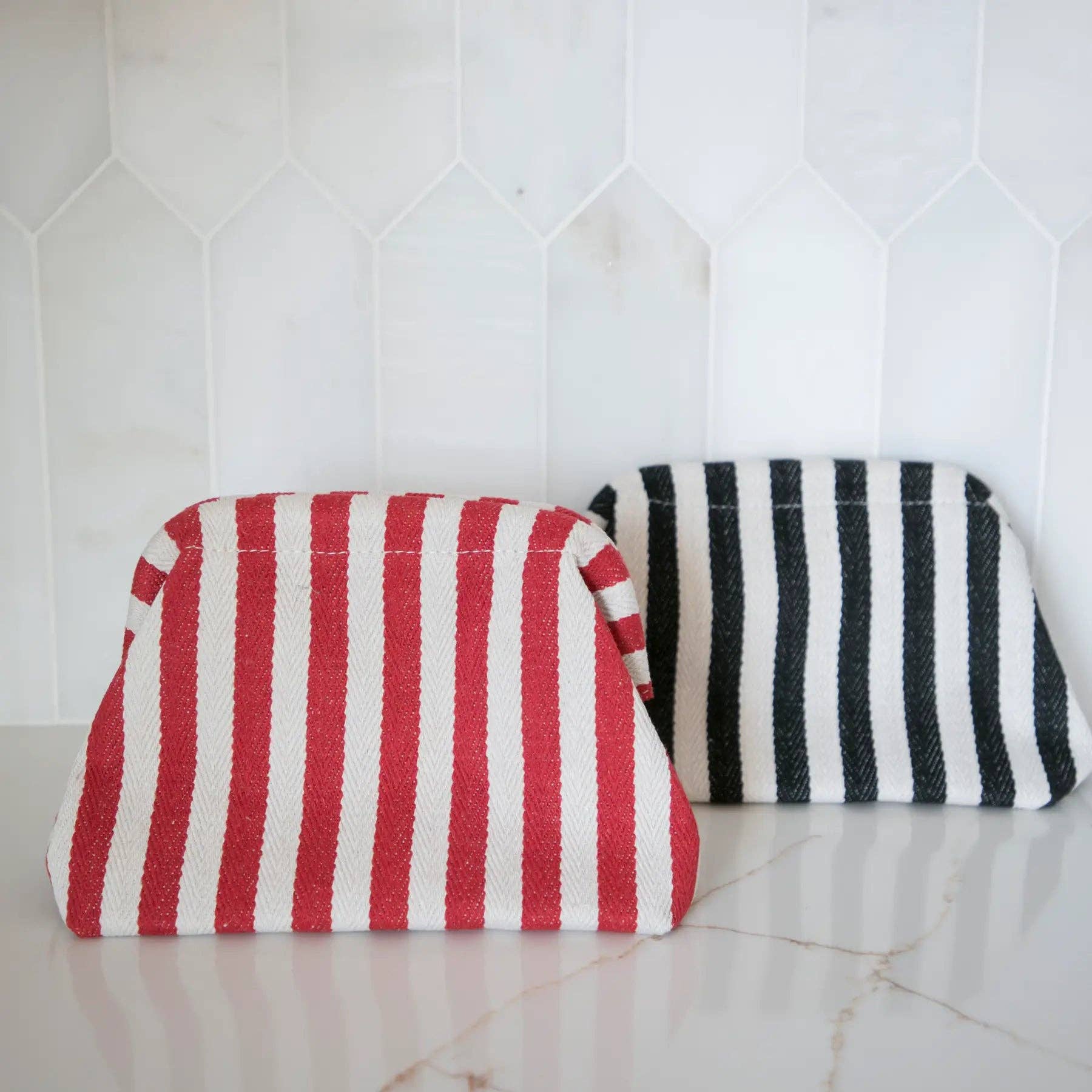 Cute Striped Makeup Pouch - Box Turtle