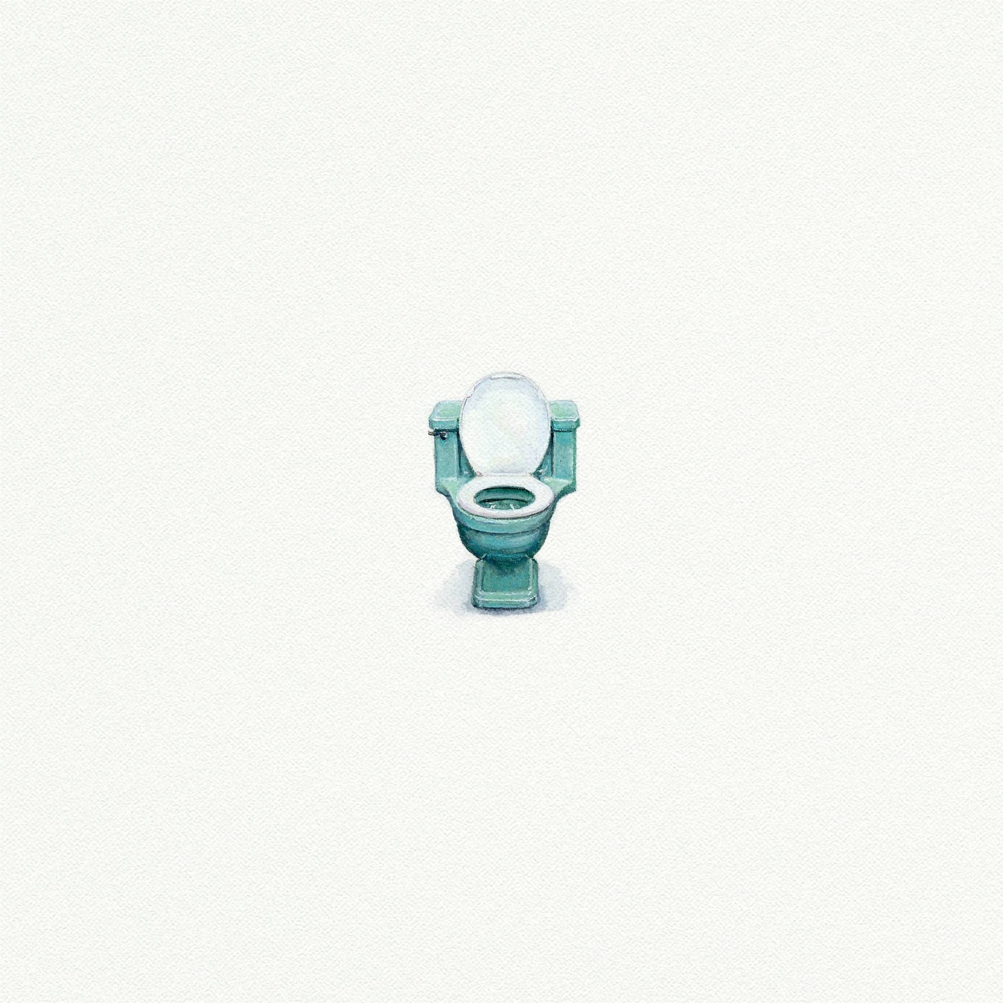 Toilet Miniature Watercolor Print