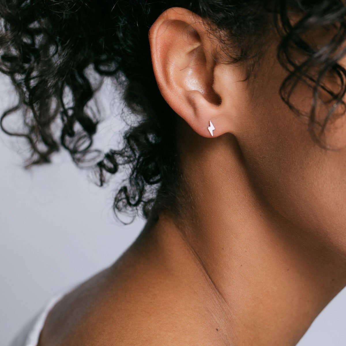 Gold Lightning Bolt Studs