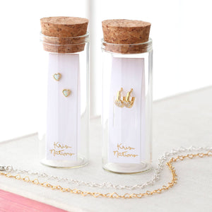Gold Heart Crystal Huggie Hoop Earrings