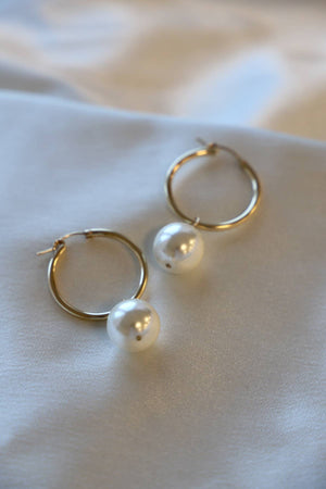 Oversized Audrey Pearl Hoops