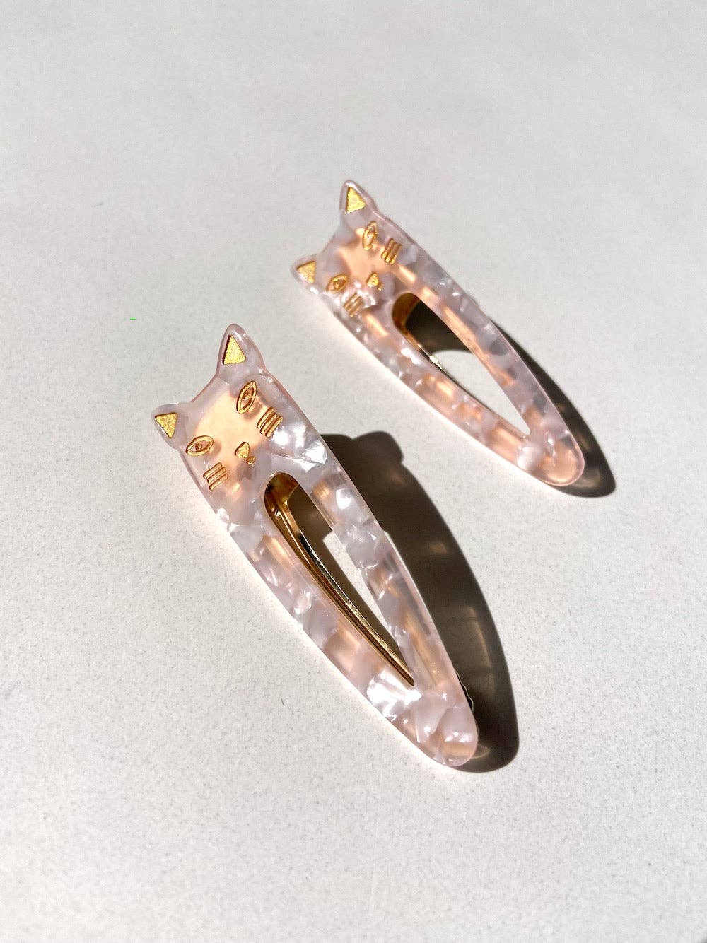 2pc Cat Acetate Hair Clips Set | Eco-Friendly