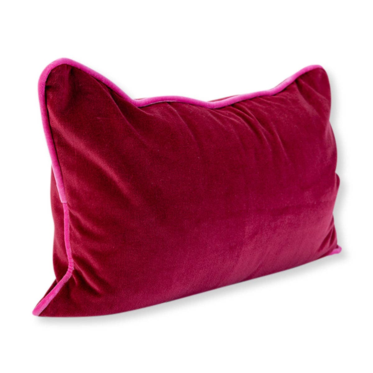 Wine + Hot Pink Charliss Velvet Lumbar Pillow