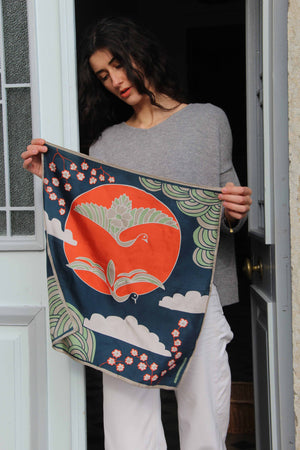 Mini Agami Marine Navy Scarf