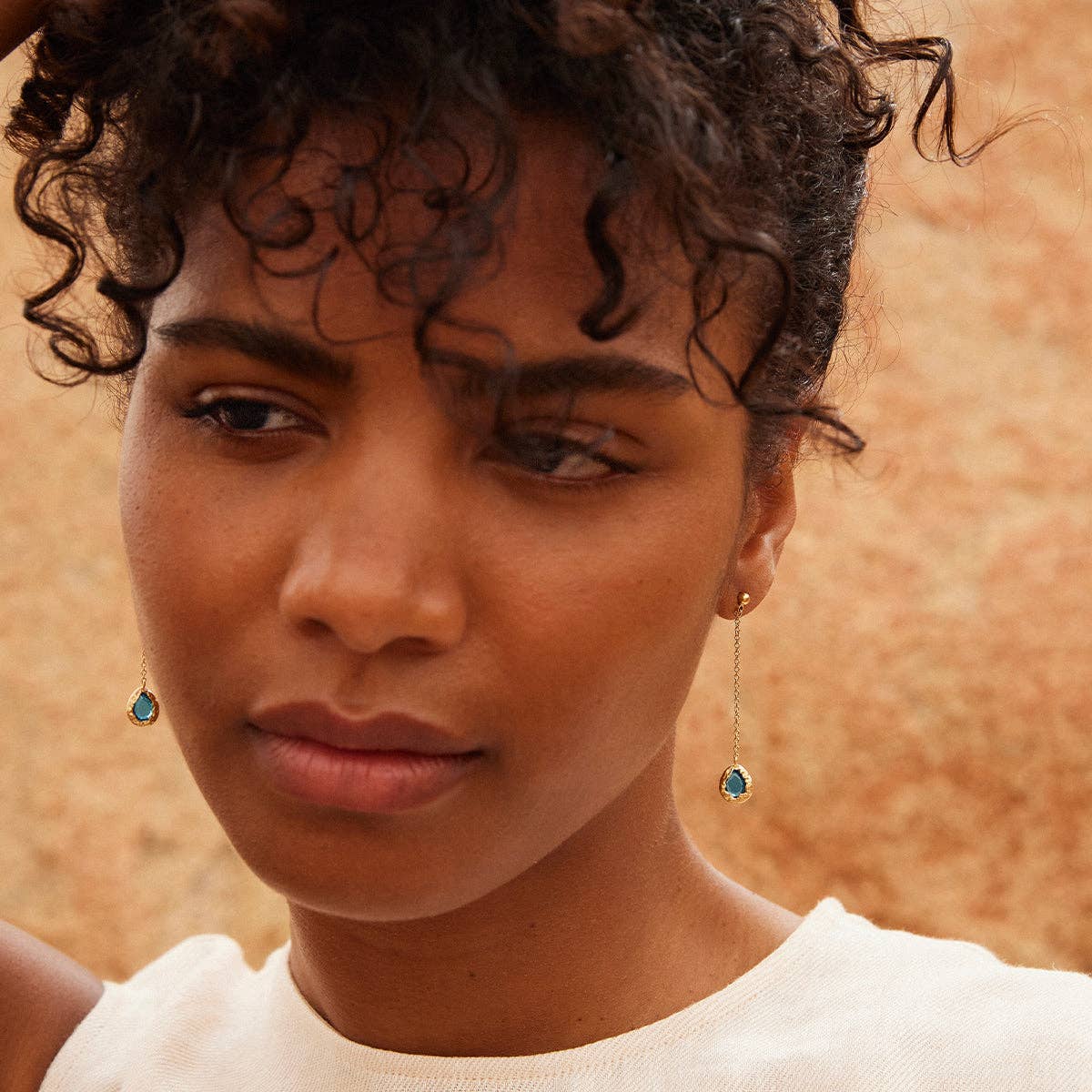 Lysia Long Blue Earrings