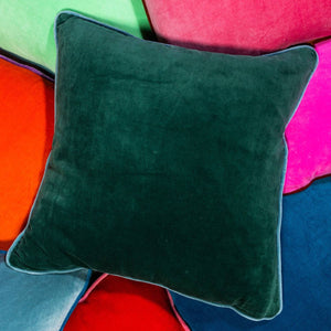 Green + Aqua Charliss Velvet Pillow