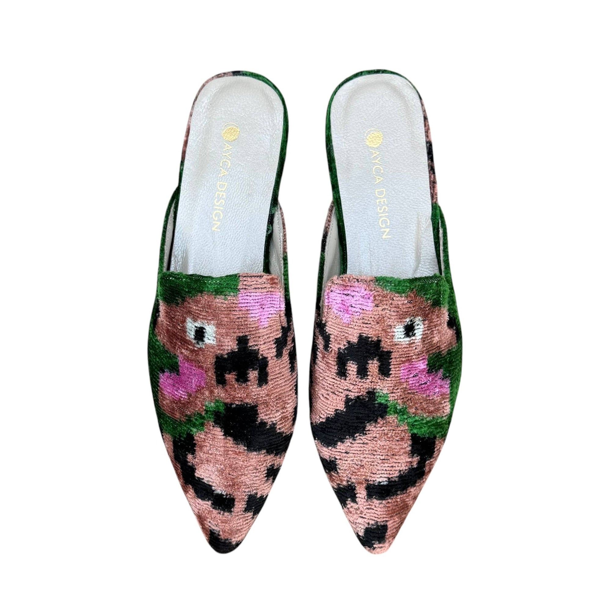 Silk Velvet Ikat Point Toe Slide