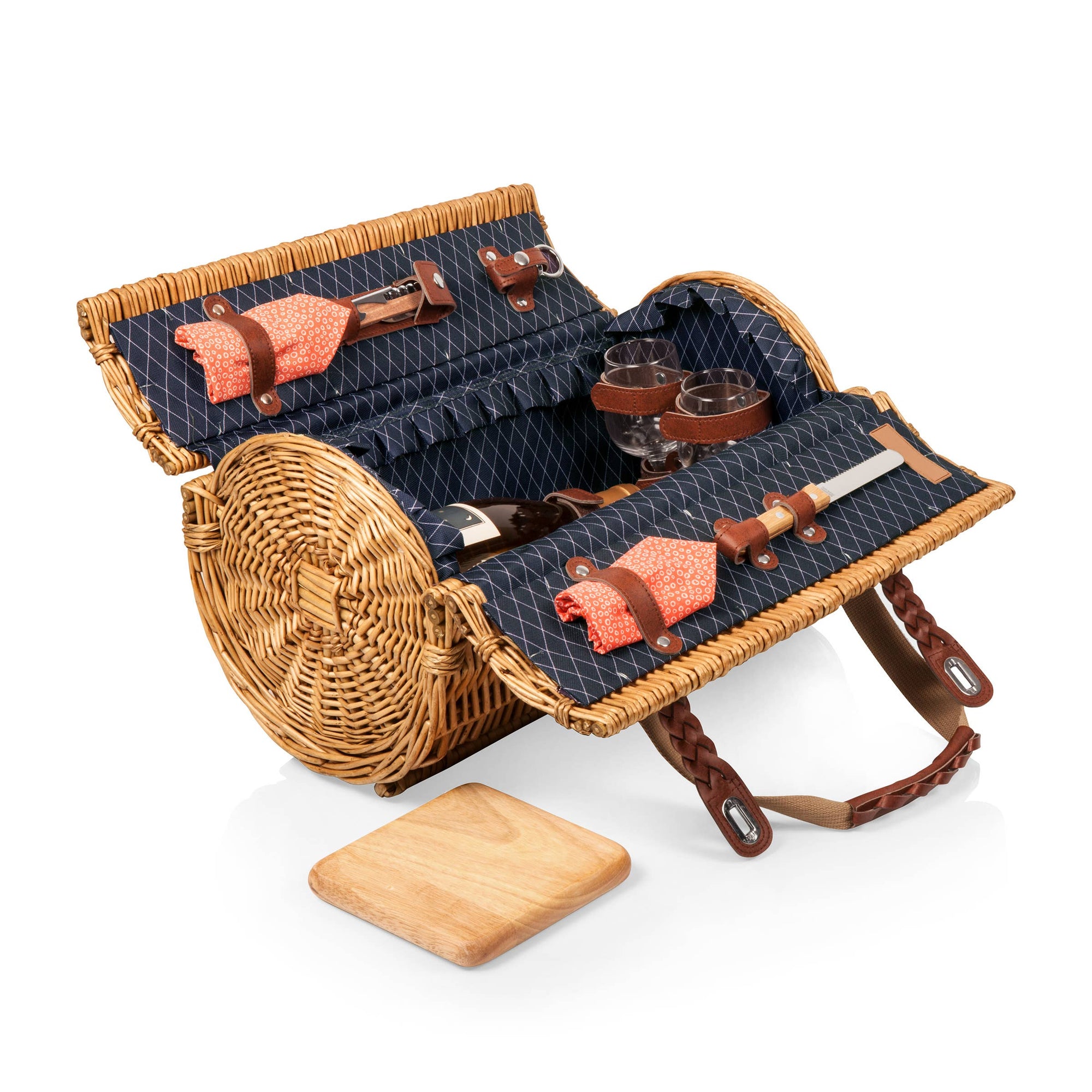 Purple/Coral Verona Wine & Cheese Picnic Basket