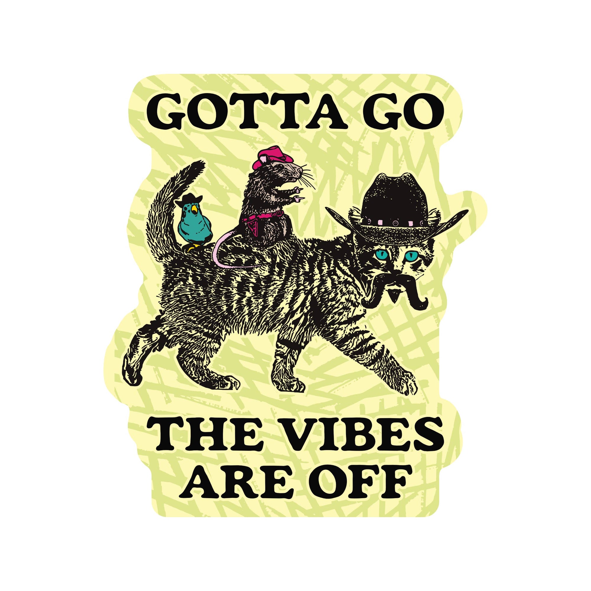 Vintage Cute Funny Animal Vinyl Sticker