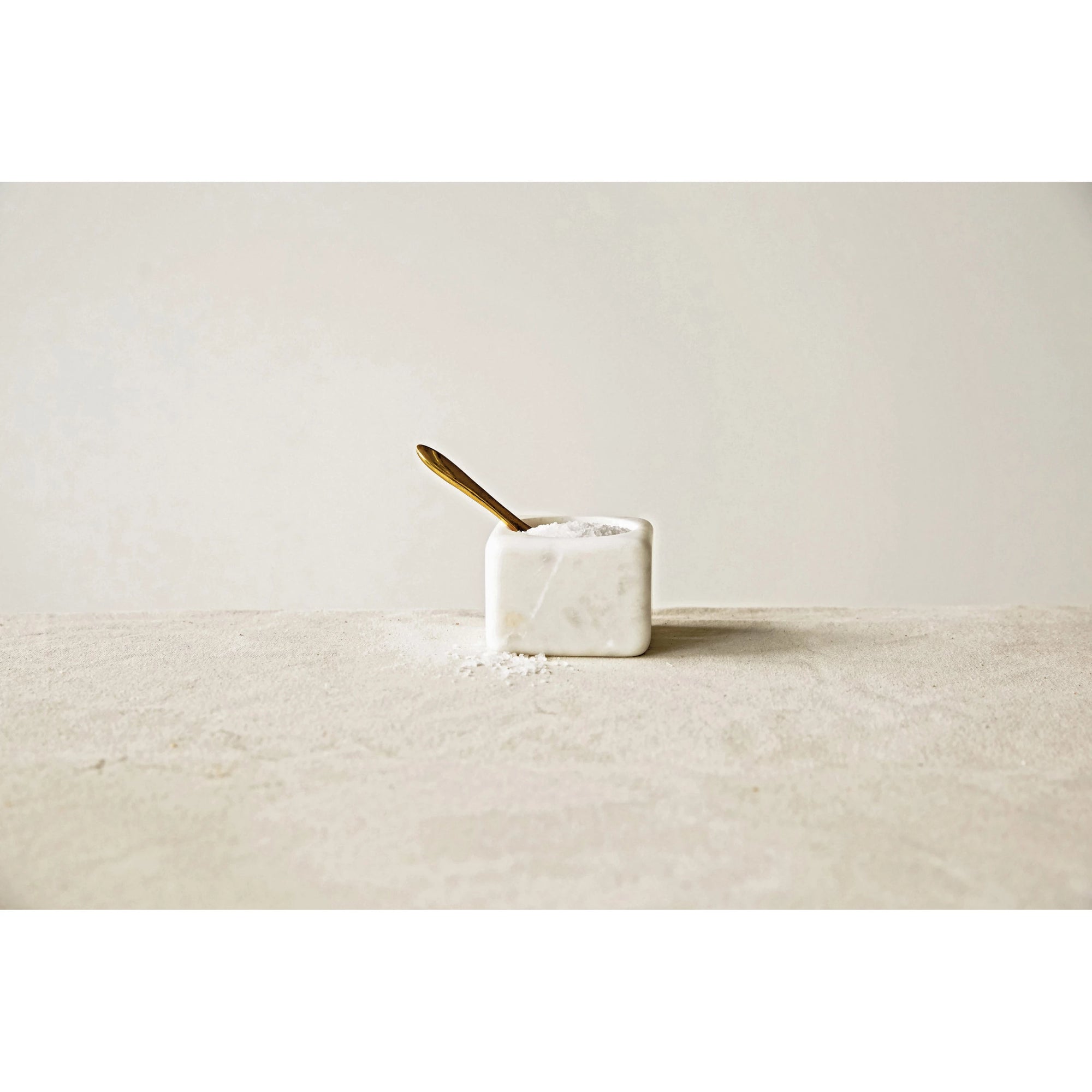 Square Marble Bowl with Spoon