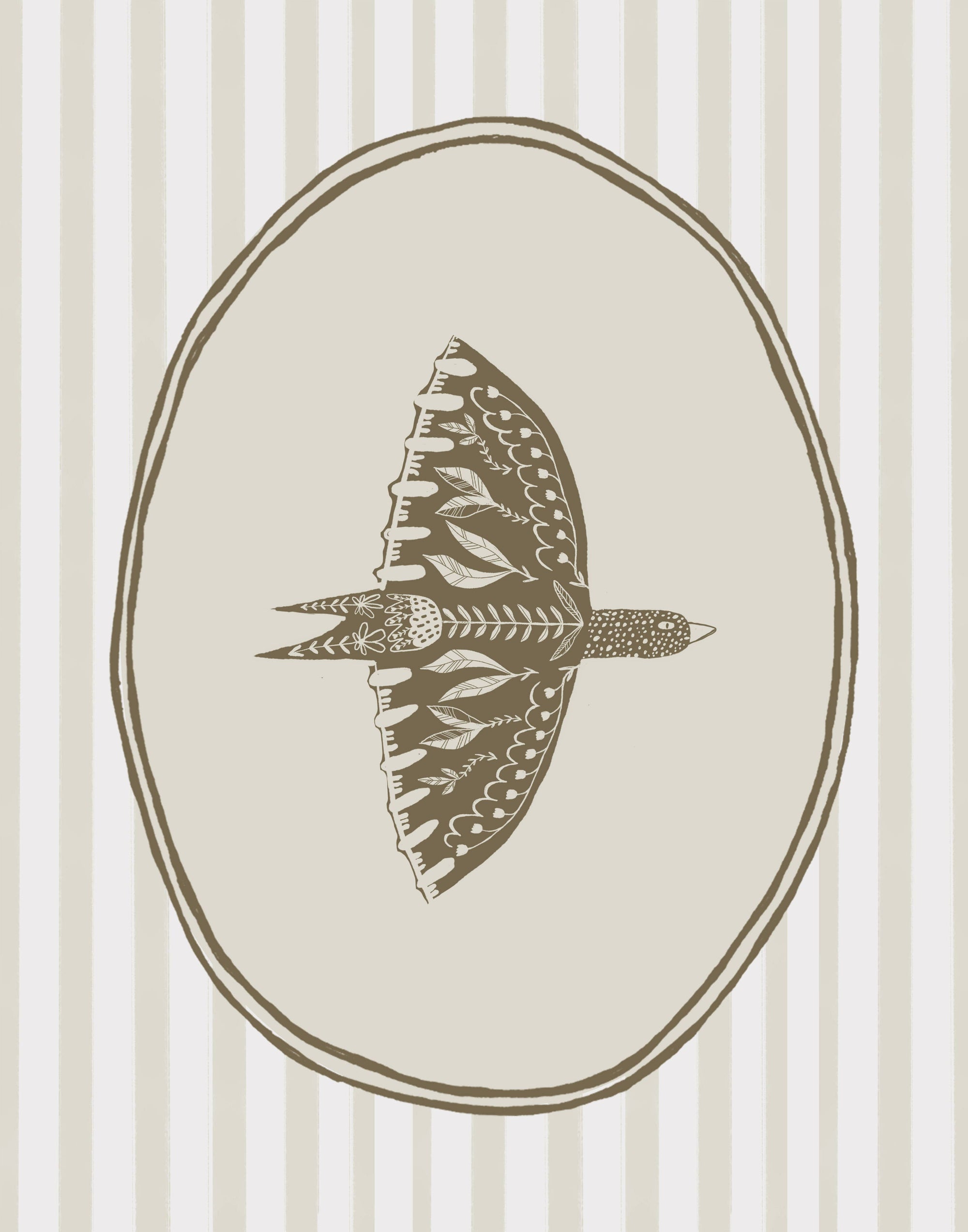 Folk Art Bird Print No 01