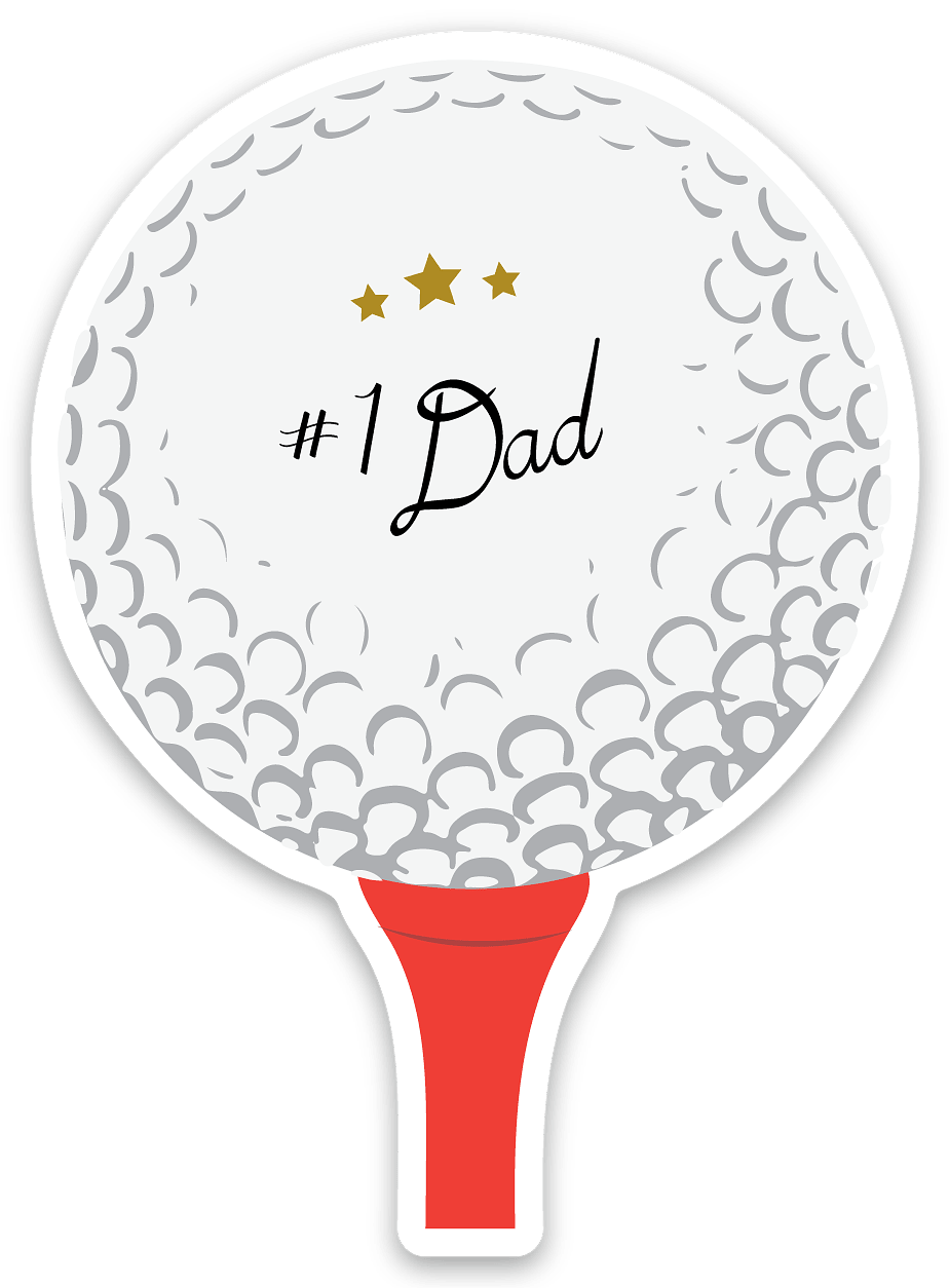 Dad Golf Ball Vinyl Sticker - Box Turtle