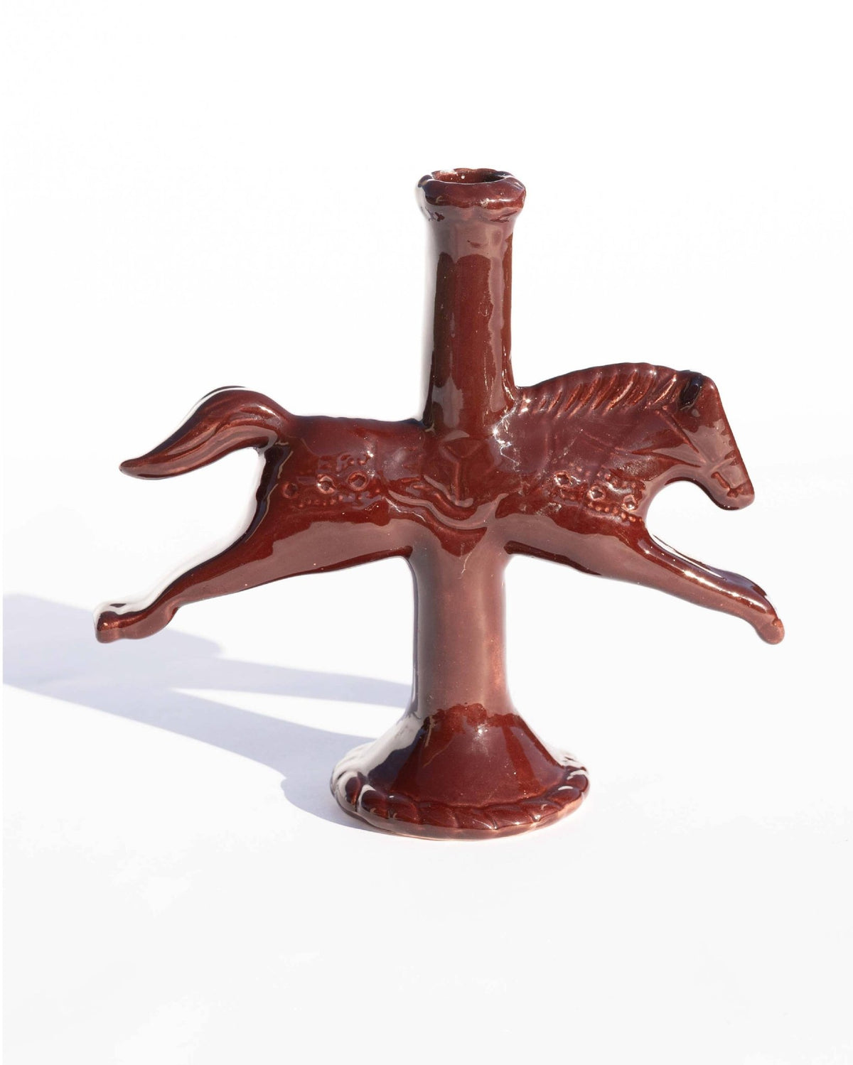 Dark Chocolate Dala Horse Candlestick Holder - Box Turtle
