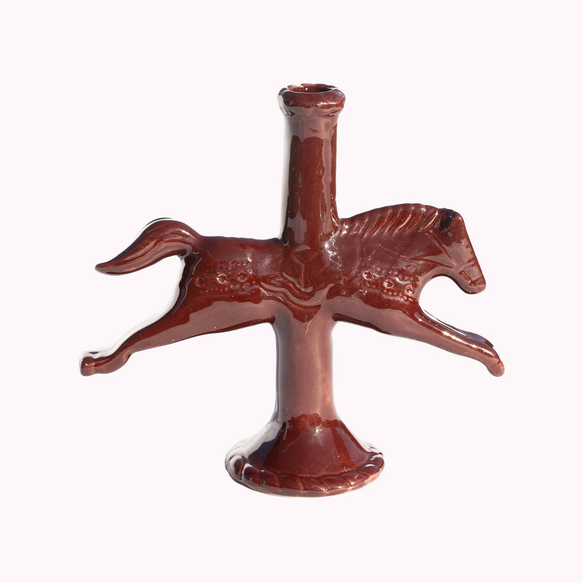 Dark Chocolate Dala Horse Candlestick Holder - Box Turtle