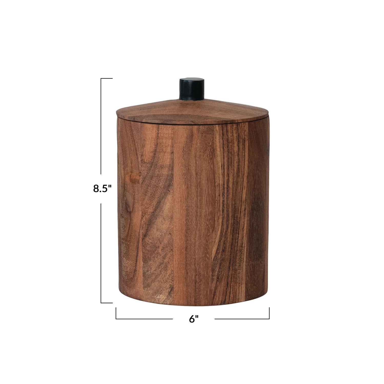 Dark Wood Lidded Jar - Box Turtle