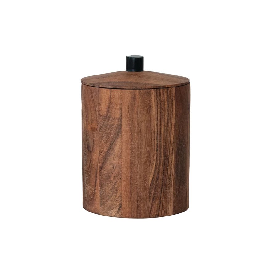 Dark Wood Lidded Jar - Box Turtle