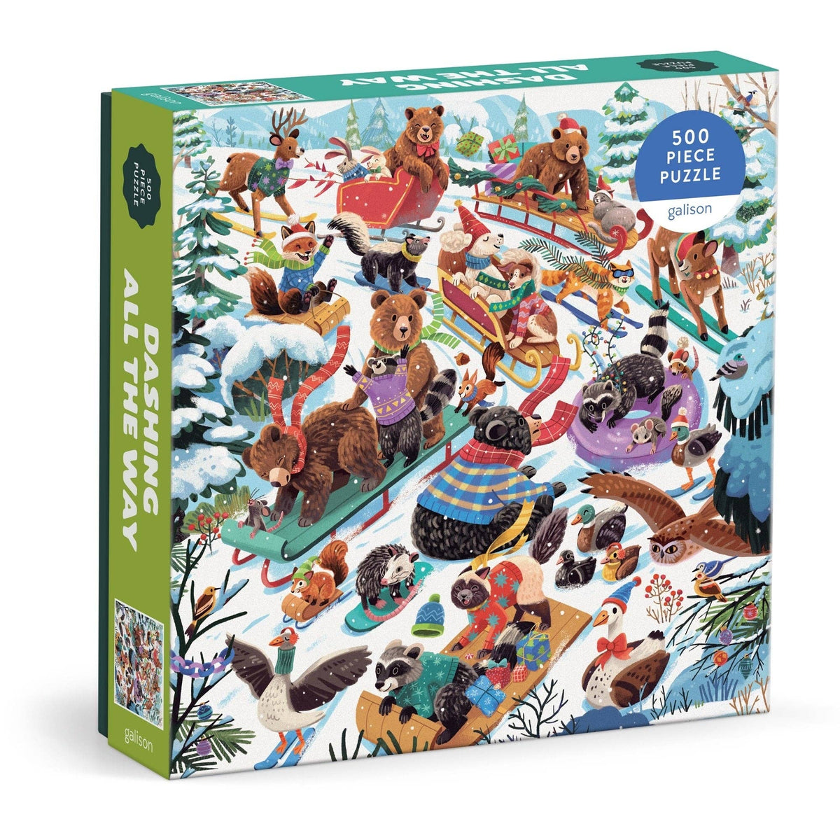 Dashing All the Way 500 Piece Puzzle - Box Turtle