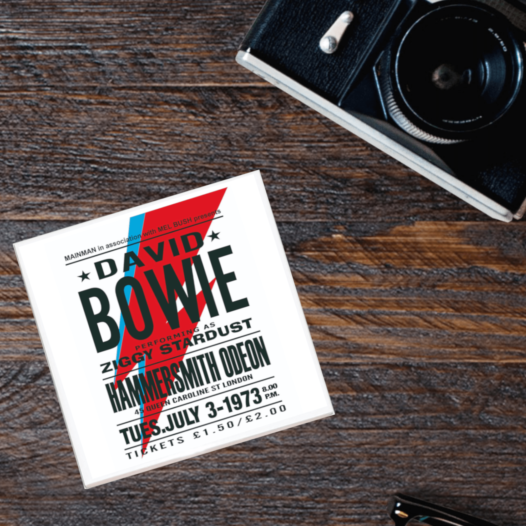 David Bowie Vintage Ticket Coaster - Box Turtle