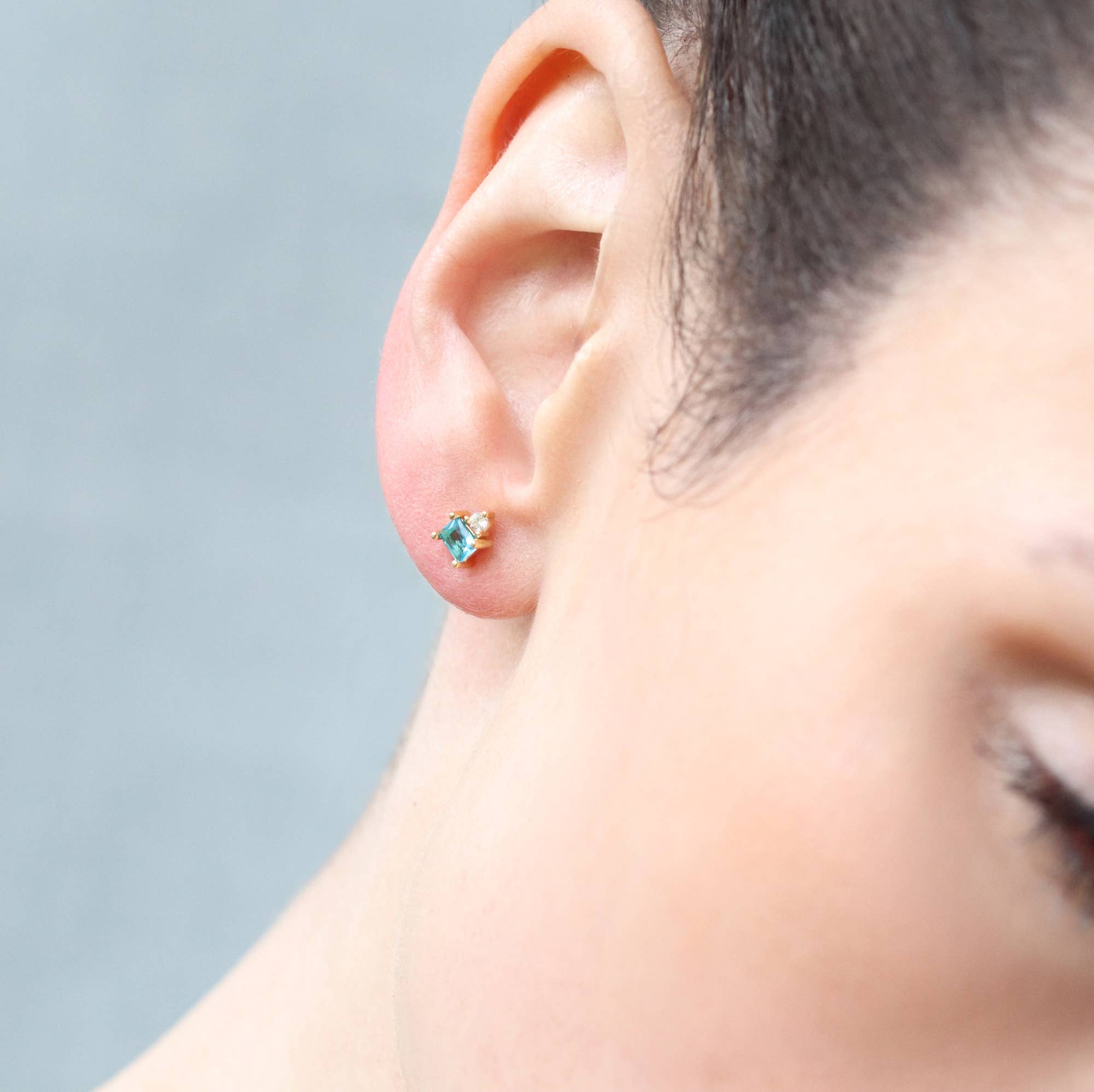 Art Deco Turquoise Pyramid Studs