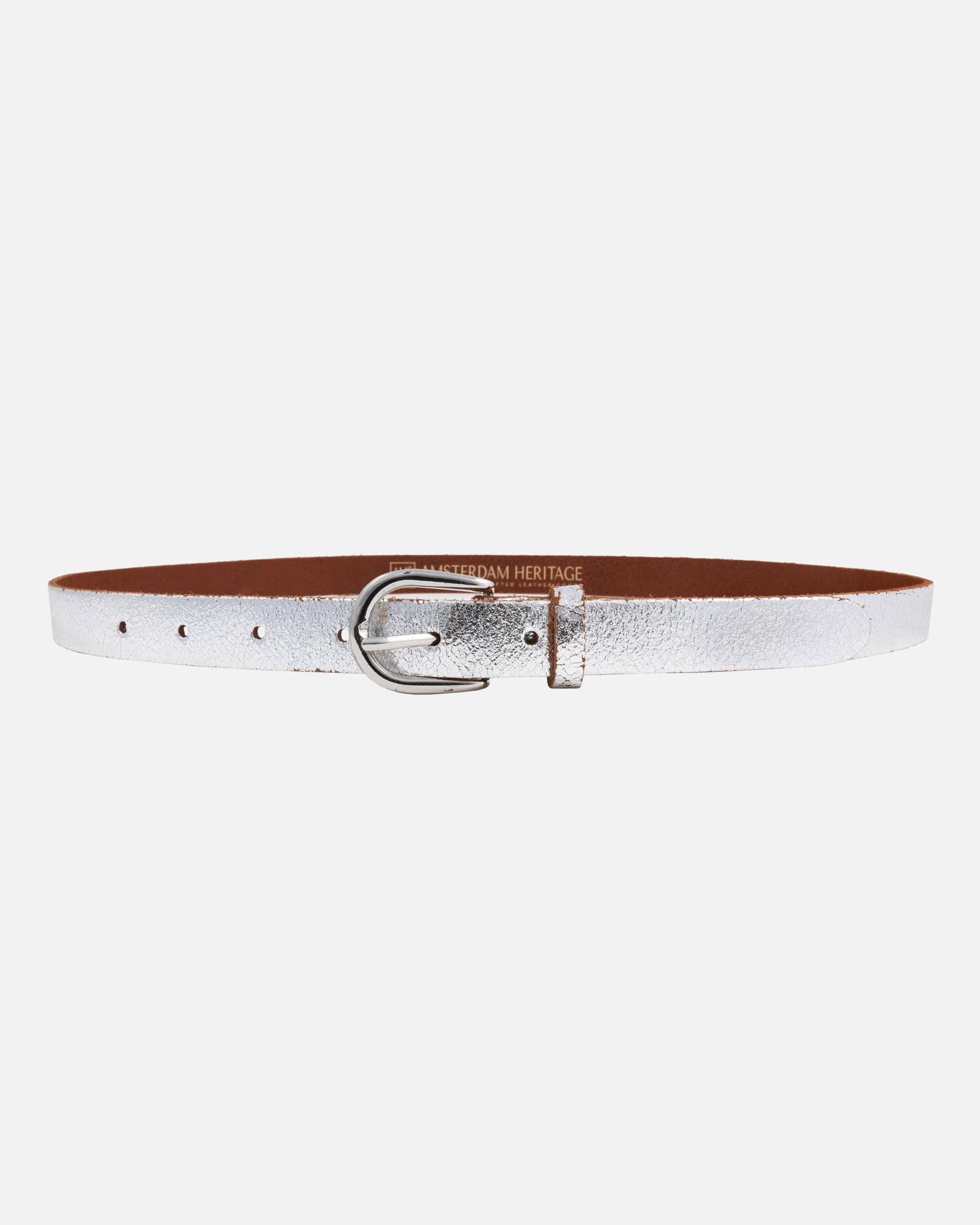 Eva - Metallic Skinny Leather Belt