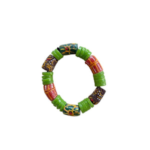 Mixed Recycled Glass Krobo Bead Bracelet