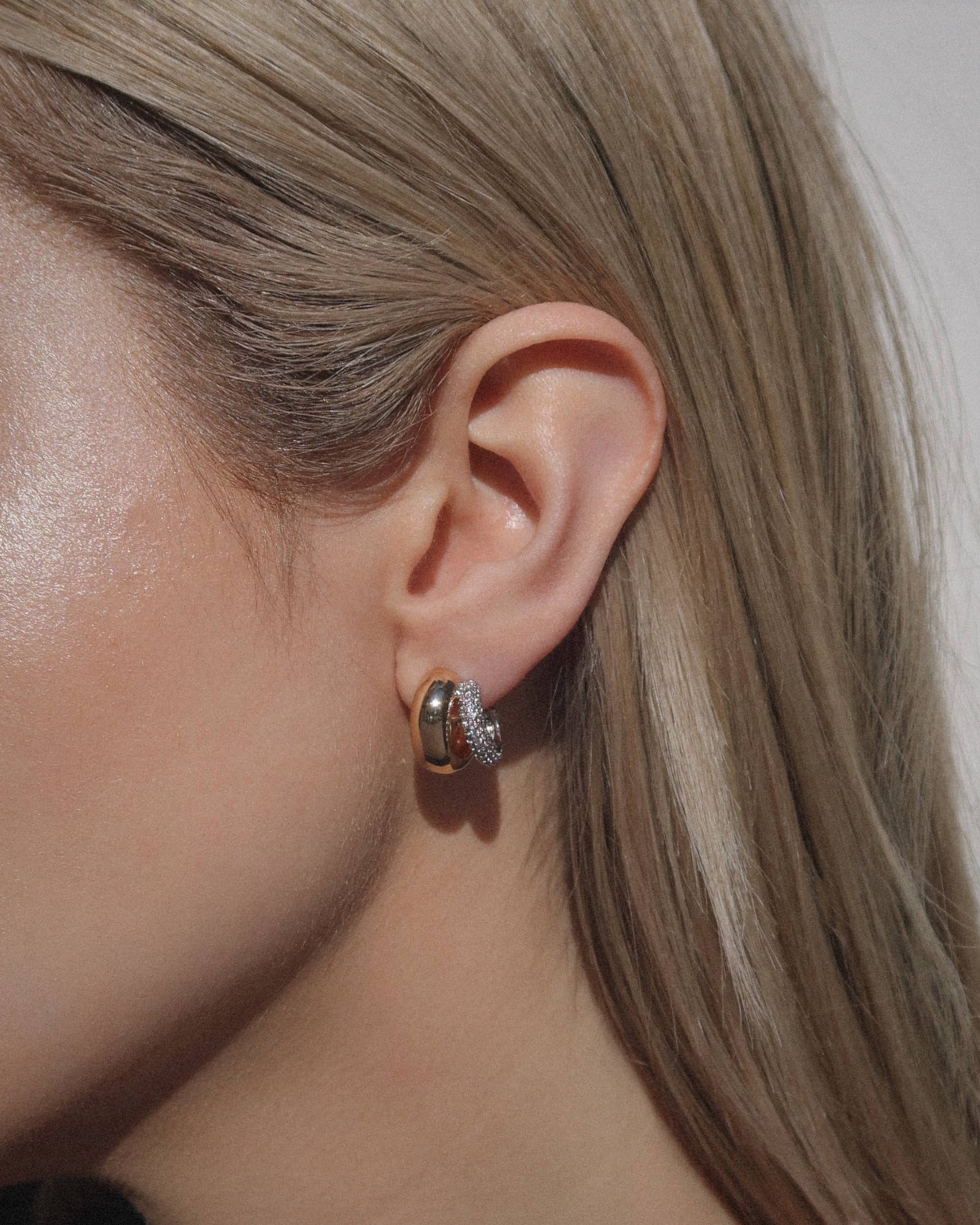Mixed Metal Conrad Pave Hoops